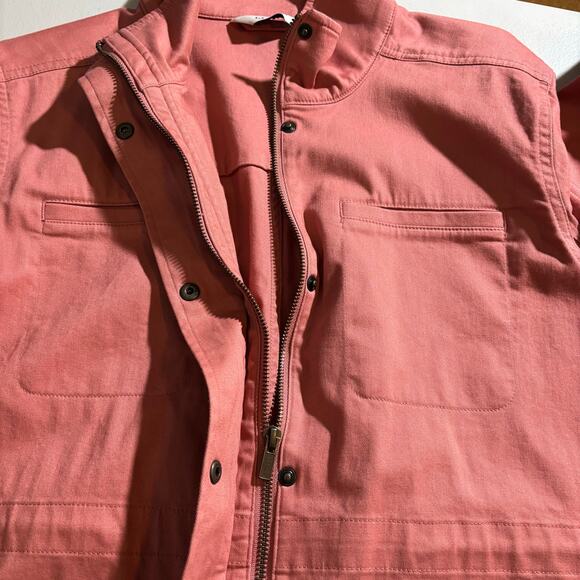 LL Bean Jacket Women Large Old Rose Zip/Snap Front Pocket Classic Chore Utility - Picture 10 of 12